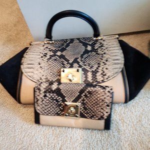 Used coach handbag with matching wallet